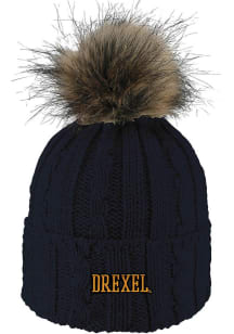 Drexel Dragons LogoFit Faux Pom Mens Knit Hat - Navy Blue