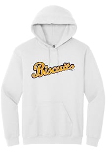 Summit Sportswear Montgomery Biscuits Mens White Alt Logo Wordmark Long Sleeve Hoodie