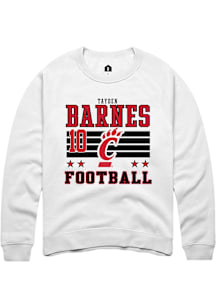 Tayden Barnes Cincinnati Bearcats Mens White Football NIL Striped Player Crew