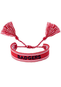 Wisconsin Badgers Woven Tassel Womens Bracelet