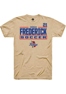 jordan frederick Rally Mens Brown Tulsa Golden Hurricane NIL Stacked Box Player T Shirt