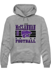 Simon McClannan Rally Mens Grey K-State Wildcats NIL Striped Player Hood