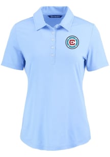 Cutter and Buck Chicago Fire Womens Light Blue Coastline Eco Short Sleeve Polo Shirt