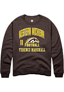 Terence Marshall Western Michigan Broncos Mens Brown Football NIL Arch Logo Player Crew