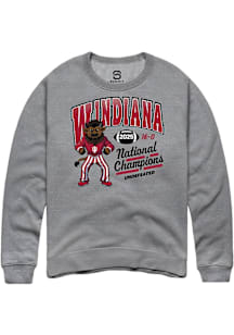 Summit Sportswear Indiana Hoosiers Mens Graphite WINDIANA Arch 2025 National Champions Long Sleeve..