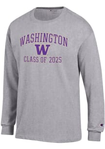 Mens Washington Huskies Grey Champion Font Class of 2025 Jersey Tee