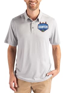 Cutter and Buck Florida Gators Mens Ash 2025 National Champions Coastline Eco Short Sleeve Polo