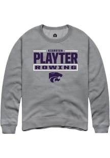 Kiersten Playter Rally Mens Graphite K-State Wildcats NIL Stacked Box Player Crew