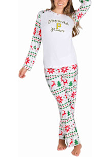 Concepts Sport Pittsburgh Pirates Womens White Holiday Tidings PJ Set