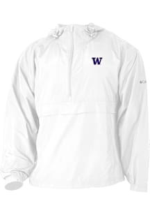 Columbia Washington Huskies Mens White Heat Seal Prodigy Long Sleeve Qtr Zip Pullover