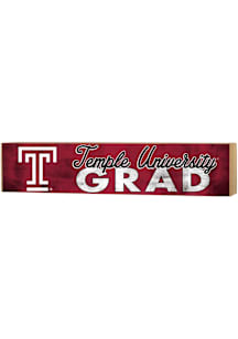 KH Sports Fan Temple Owls 3x13 Block Sign Grad Sign - Red
