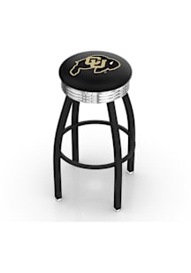 Colorado Buffaloes 3 Ring Chrome Seat Pub Stool - Black