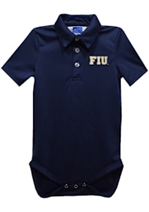 Vive La Fete FIU Panthers Baby Navy Blue Team Short Sleeve One Piece Polo