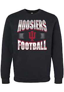 Summit Sportswear Indiana Hoosiers Mens Black Hoosiers Football Long Sleeve Crew Sweatshirt