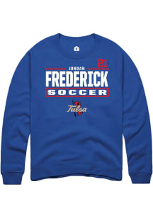 jordan frederick Rally Mens Blue Tulsa Golden Hurricane NIL Stacked Box Player Crew