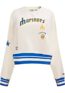 Pro Standard Seattle Mariners Womens White Retro Classic Crew Sweatshirt