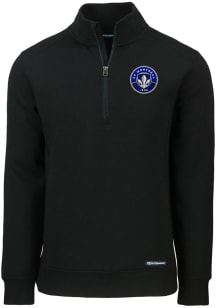 Cutter and Buck Montreal Impact Mens Black Roam Long Sleeve Qtr Zip Pullover
