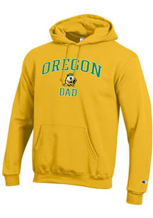 Champion Oregon Ducks Mens Yellow Arch Logo Dad Powerblend Long Sleeve Hoodie