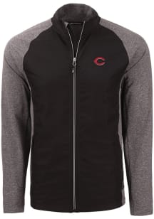 Cutter and Buck Cincinnati Reds Mens Black Adapt Eco Medium Weight Jacket