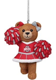 Ohio State Buckeyes Resin Cheer Bear Ornament - Red