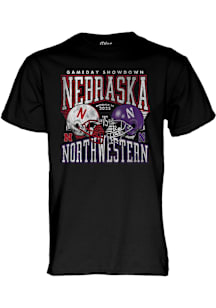 Nebraska Cornhuskers Football vs Northwestern Wildcats Short Sleeve T Shirt - Black