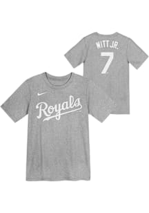 Bobby Witt Jr  Kansas City Royals Boys Charcoal Home NN Short Sleeve T-Shirt