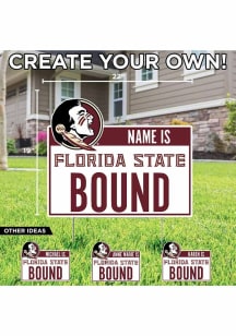 Florida State Seminoles Personalized School Bound Yard Sign - White