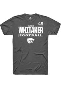 Darien Whitaker Rally Mens Dark Grey K-State Wildcats NIL Stacked Box Player T Shirt