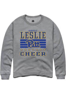 Gabrielle Leslie Rally Mens Grey Pitt Panthers NIL Striped Player Crew