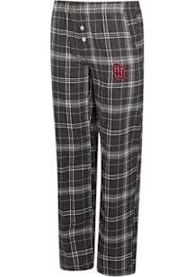Concepts Sport Oklahoma Sooners Womens Charcoal Flannel Loungewear Sleep Pants
