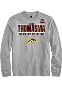 Heidi Thomasma Western Michigan Broncos Grey NIL Stacked Box Long Sleeve Player T Shirt