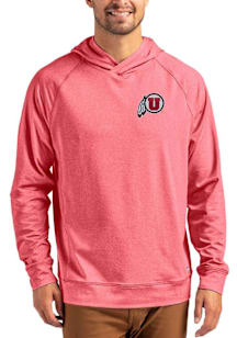 Cutter and Buck Utah Utes Mens Red Adapt Knit Hood Long Sleeve Hoodie