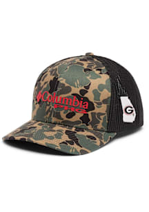 Columbia Georgia Bulldogs Mens Green PHG Camo Mesh Back Flex Hat