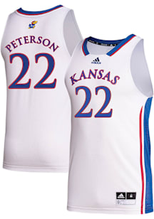 Darryn Peterson  Adidas Kansas Jayhawks White NIL Name And Number Jersey