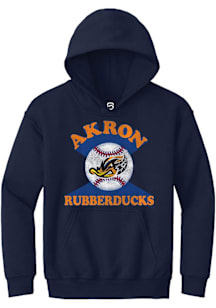 Summit Sportswear Akron RubberDucks Youth Navy Blue Soft Arch Long Sleeve Hoodie