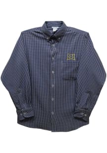 Youth Drexel Dragons Navy Blue Vive La Fete Gingham Long Sleeve Polo
