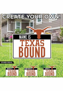 Texas Longhorns Personalized School Bound Yard Sign - White