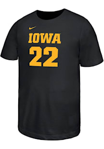 Caitlin Clark Iowa Hawkeyes Youth Black Name and Number Player Tee