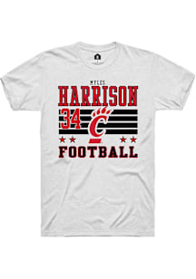 Myles Harrison Cincinnati Bearcats White Football NIL Striped Short Sleeve Player T Shirt