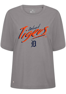 Levelwear Detroit Tigers Womens Grey Bloom Sizzle Short Sleeve T-Shirt