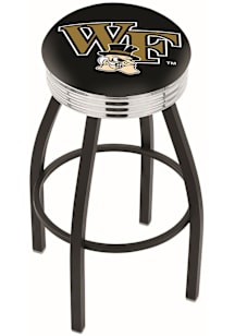Wake Forest Demon Deacons 3 Ring Chrome Seat Pub Stool - Black
