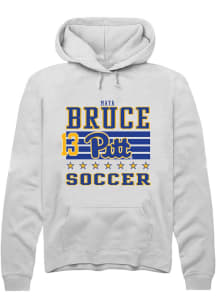 Maya Bruce Rally Mens White Pitt Panthers NIL Striped Player Hood