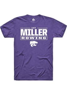 Lacy Miller Rally Mens Purple K-State Wildcats NIL Stacked Box Player T Shirt