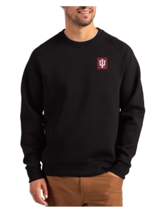Mens Indiana Hoosiers Black Cutter and Buck Roam Crew Sweatshirt