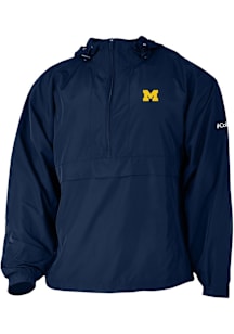 Columbia Michigan Wolverines Mens Navy Blue Heat Seal Prodigy Long Sleeve Qtr Zip Pullover