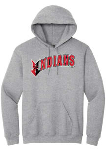 Summit Sportswear Indianapolis Indians Mens Grey Alt Logo Wordmark Long Sleeve Hoodie