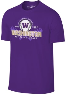 Washington Huskies 2025 Big Ten Baseball Short Sleeve T Shirt - Purple