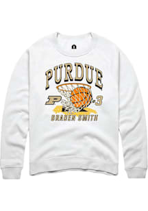 Braden Smith Purdue Boilermakers Mens White NIL Name Number Net Player Crew