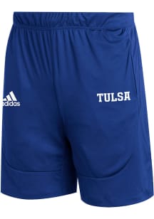 Mens Tulsa Golden Hurricane Blue Adidas Tulsa Wordmark Sideline21 Knit Shorts