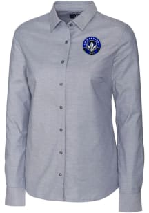 Cutter and Buck Montreal Impact Womens Stretch Oxford Long Sleeve Charcoal Dress Shirt